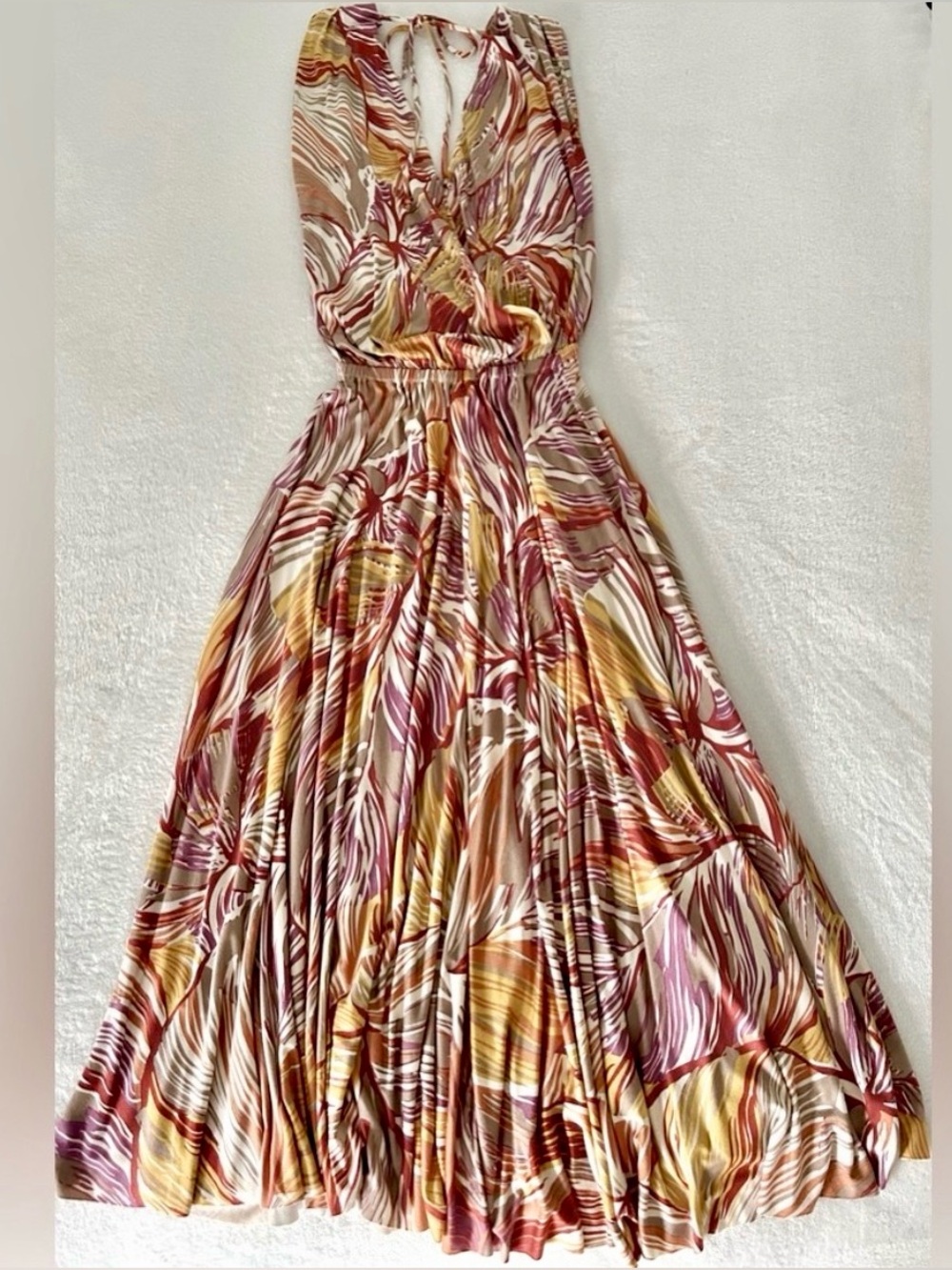 Rachel Pally Vibrant Flowy Surplice Midi Dress (NWOT)